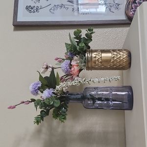 Faux flower arrangement